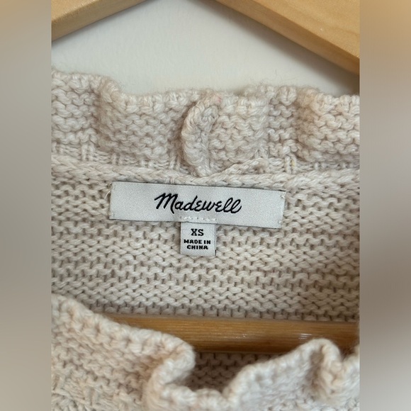 Madewell NWOT | Ruffle-Neck Sweater in Cotton-Merino Yarn - Picture 6 of 6